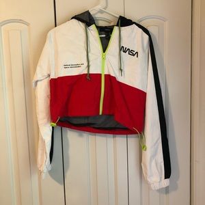 Forever 21 NASA Cropped Windbreaker with Zipper